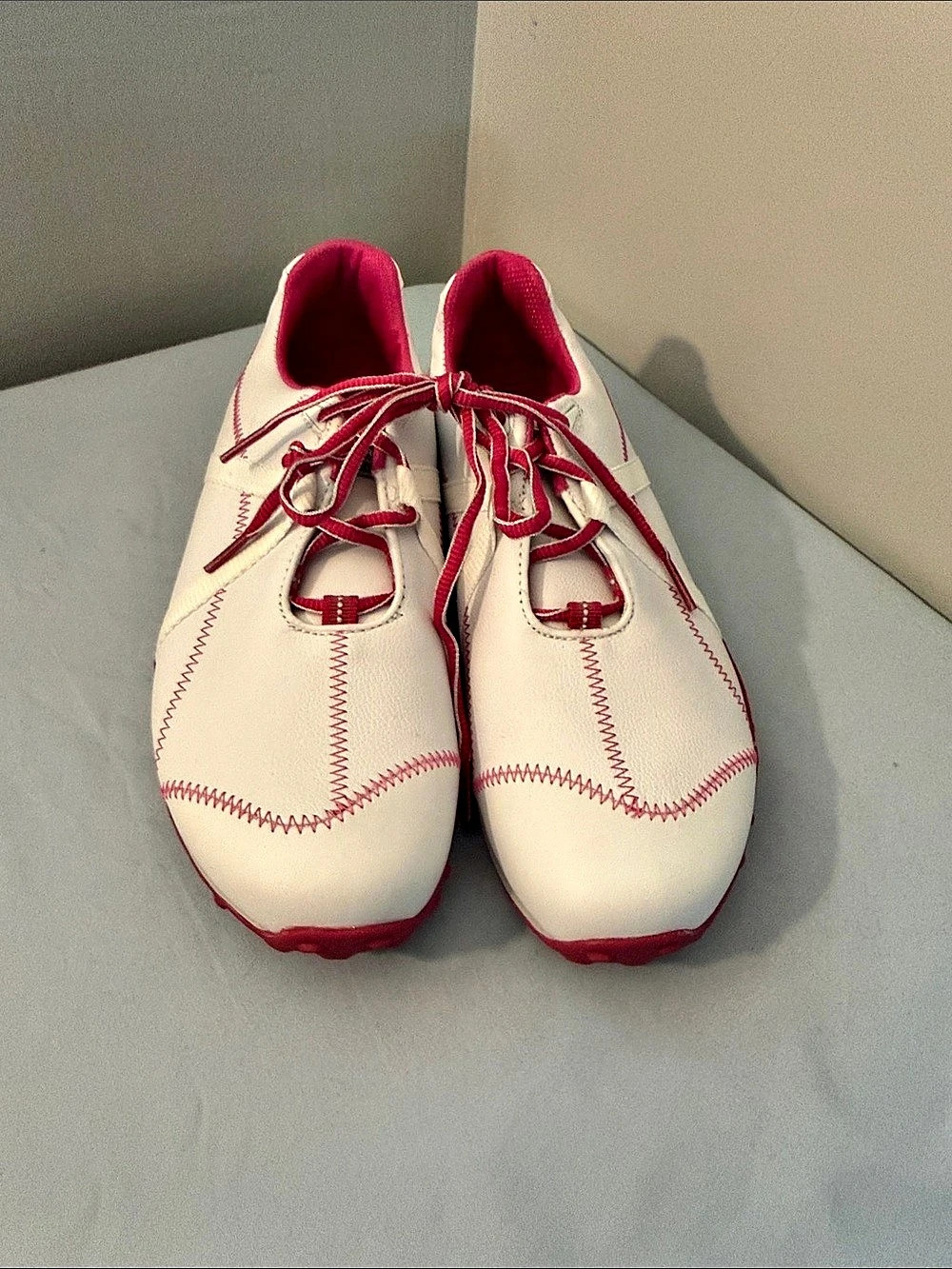 FootJoy M:Project Spikeless Golf Shoes US 9 White & Pink